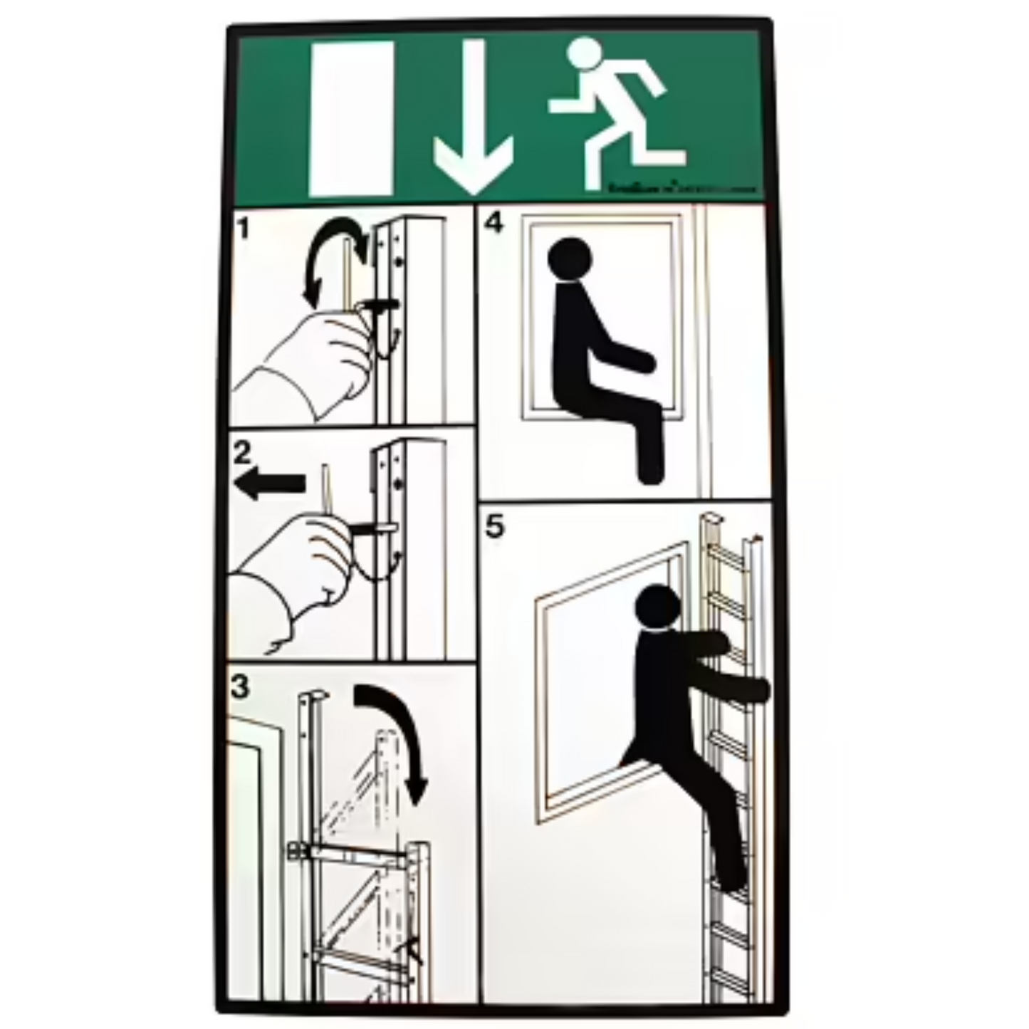 Instruktionsskylt Brandstege fällbar