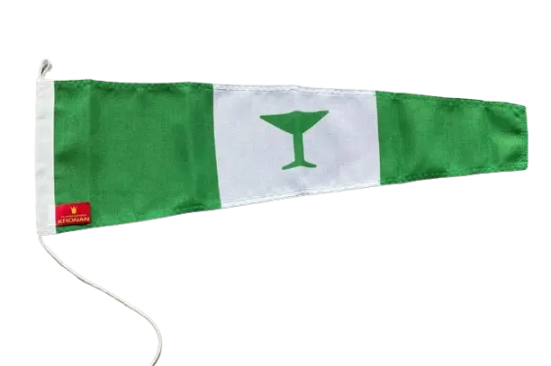 Båtflagga med vit bakgrund
