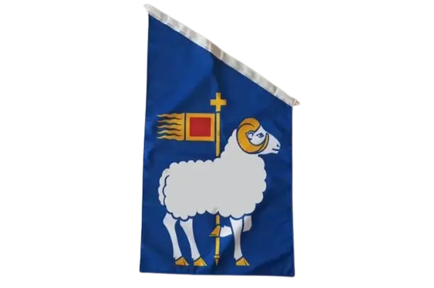 Landskapsflagga Gotland med vit bakgrund