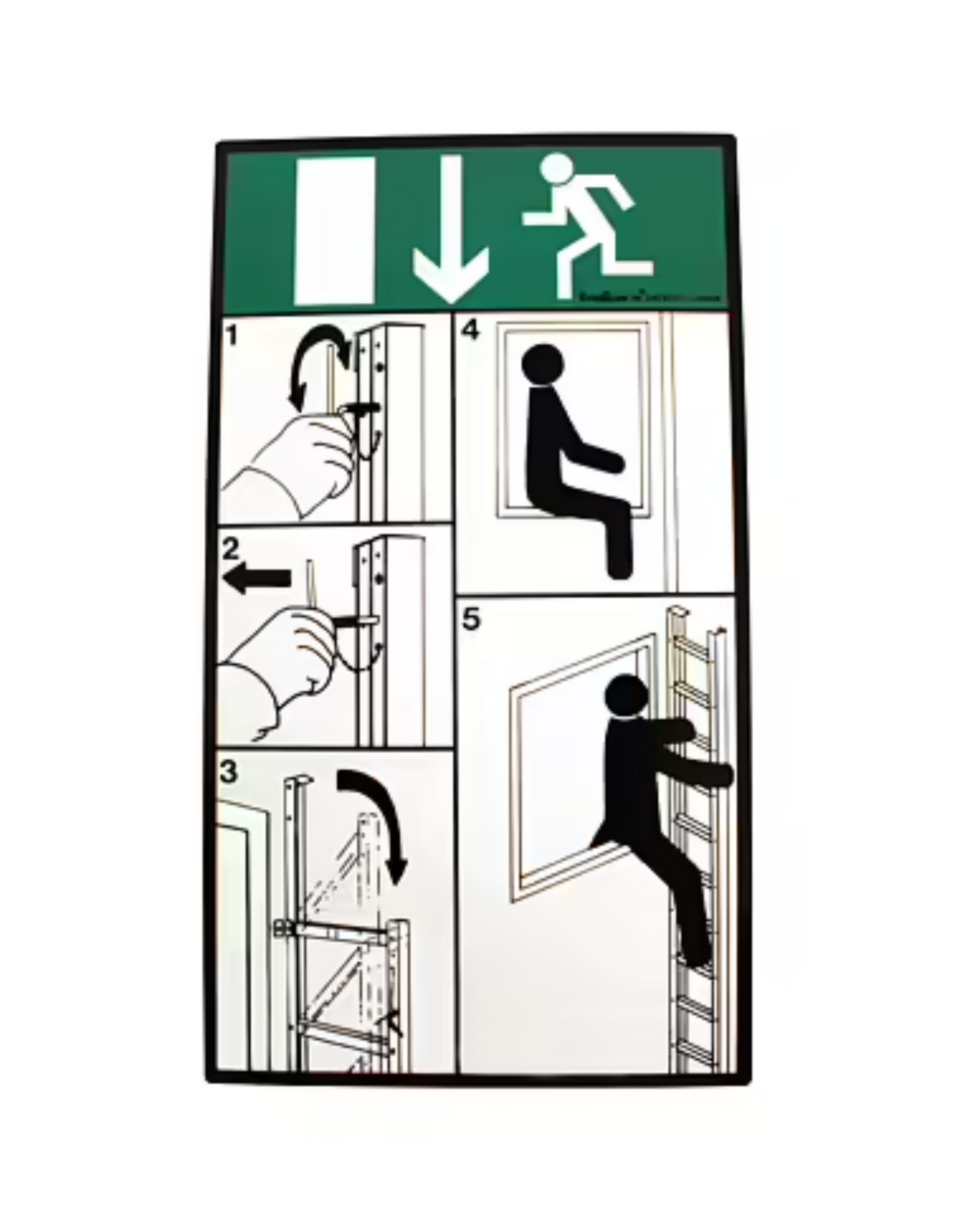 Instruktionsskylt Brandstege fällbar