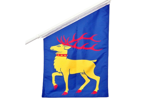 Öland landskapsvapen, blå med en hjort