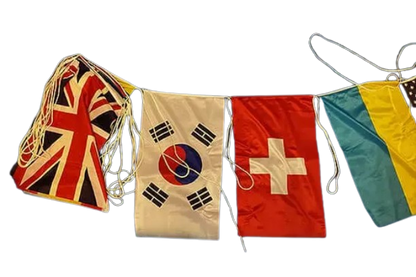Flaggspel 16 flaggor internationella Flaggfabriken Kronan
