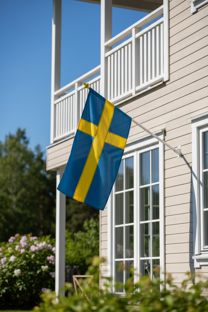 svensk flagga utomhus 