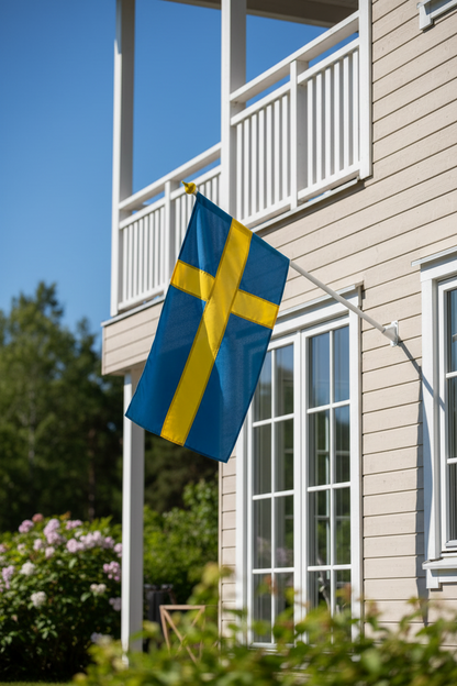 svensk flagga utomhus 
